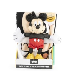 Disney Mickey Mouse Unisex Bath Towel And Bath Buddy Birthday Gift Set